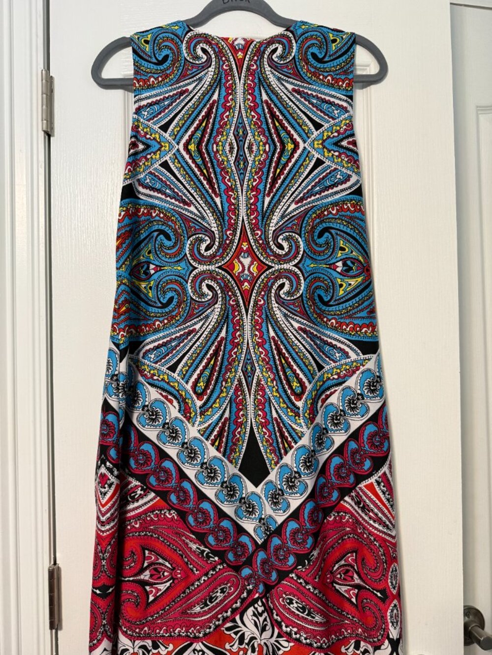 MSK Paisley Print Boho Sleeveless Zip Front Dress, Size Medium - Picture 2 of 9